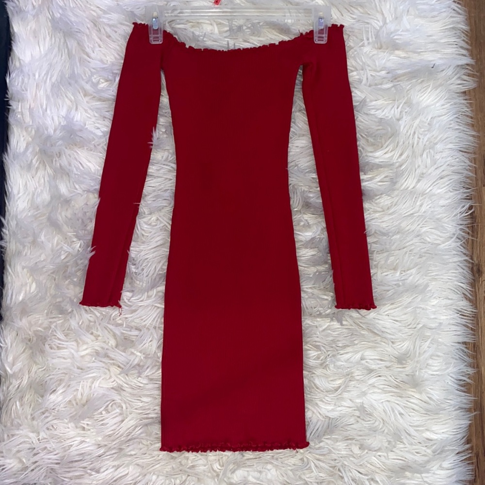 Red mini dress